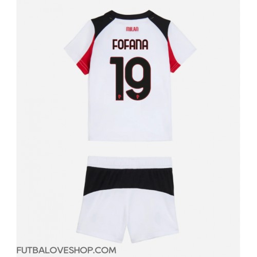 Dres AC Milan Youssouf Fofana #19 Preč pre deti 2025-26 Krátky Rukáv (+ trenírky)